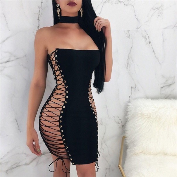 Mini vestido con cordones L