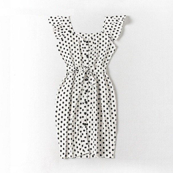 Mini vestido de mujer con lunares blanco S