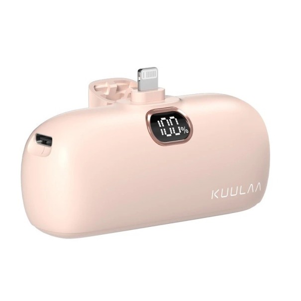 Mini vezeték nélküli power bank Lightning 5000 mAh bézs