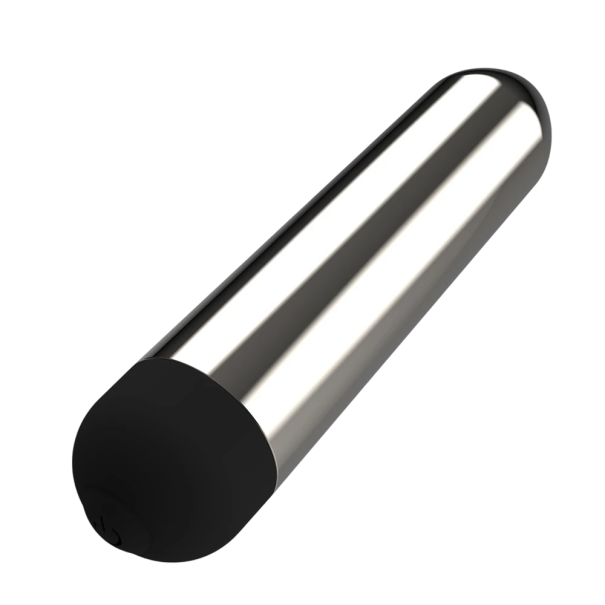 Mini vibrateur en forme de cartouche de 8,5 x 1,6 cm, emballage discret pour le confort et la confidentialité argenté