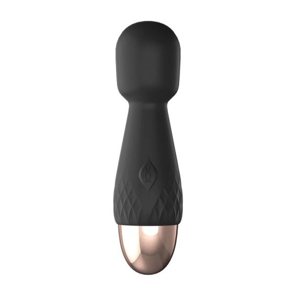 Mini vibrator din silicon 10,2x2,6 cm în formă de baghetă magică cu 10 moduri de vibrație și port USB ascuns, ambalaj discret negru