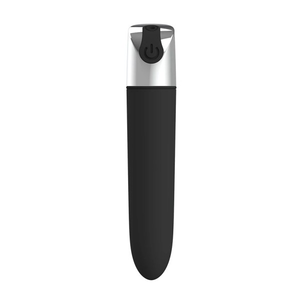 Mini vibrator din silicon cu design compact și ambalaj discret negru