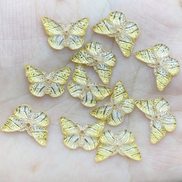 Mini vlinderdecoratie 40 stuks geel