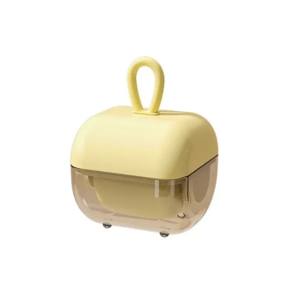 Mini wasbare pluis- en haarverwijderaar 6 x 4,3 cm Herbruikbare roller met riem Lichtgewicht draagbare reiniger voor in uw zak of handtas geel