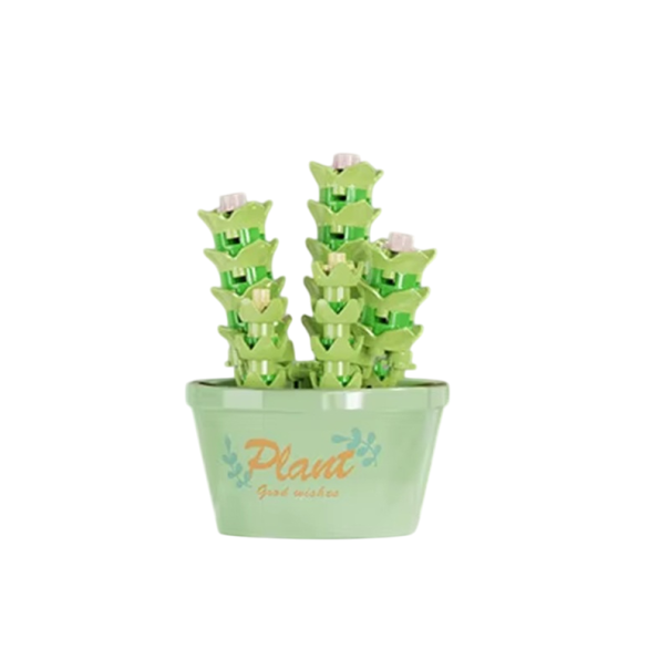 Mini zestaw konstrukcyjny kwiatów Sukulent Crassula perforata 4.3x4x6.4 cm 112 szt. mikro klocki Kreatywny 3D model rośliny Dekoracyjny zestaw 1