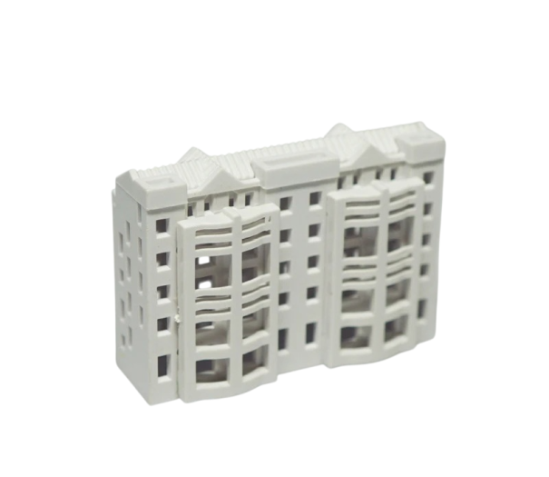 Miniaturbygning 1:500 49 x 18 x 35 mm ABS byggesæt model af hus til arkitektoniske dioramaer og bylandskaber 1