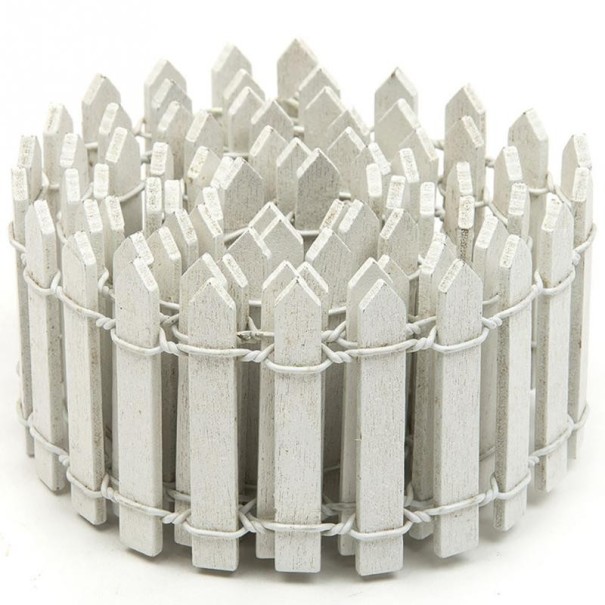 Miniature træhegn til haven J1386 hvid 3 cm