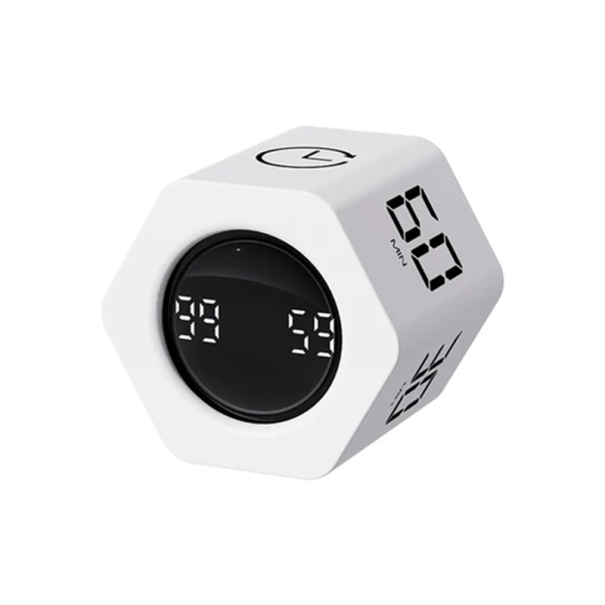 Miniaturowe cyfrowe kuchenne minutniki z ustawionymi wstępnie czasami, akumulatorowy minutnik 500 mAh, do gotowania, nauki, szkolenia, przypomnienia o czasie biały