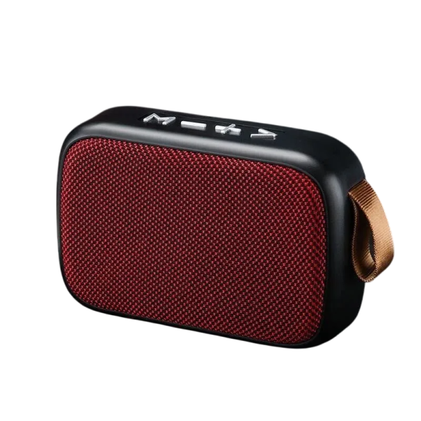 Miniaturowy bezprzewodowy głośnik Bluetooth 3 W przenośny subwoofer z radiem FM, gniazdem na kartę TF, dyskiem U, głośnym odtwarzaniem plików MP3, DC5V 300 mAh, dźwięk HIFI czerwony