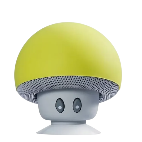 Miniaturowy głośnik Bluetooth 5.0 z przyssawką grzybkową, wodoodpornym mikrofonem, dźwiękiem 3D, uchwytem na telefon komórkowy, możliwością prowadzenia rozmów bez użycia rąk, ładowaniem przez USB żółty