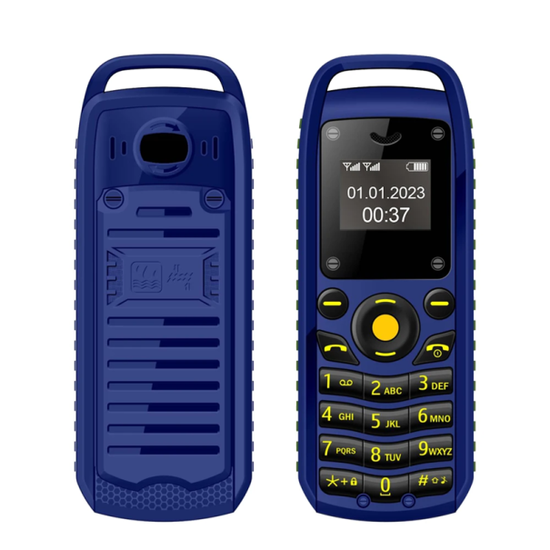 Miniaturowy telefon z przyciskiem SERVO OLED 2G Dual SIM Bluetooth Micro USB Gniazdo microSD Wyjmowana bateria 380 mAh Obsługa wielu języków niebieski