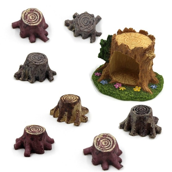 Miniatuur boomstronk decoratie 10 stuks 1
