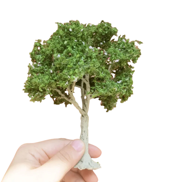 Miniatyrmodellträd 15 cm Realistiskt dekorativt träd med tät krona trådstam mini träd för diorama modelllandskap 1