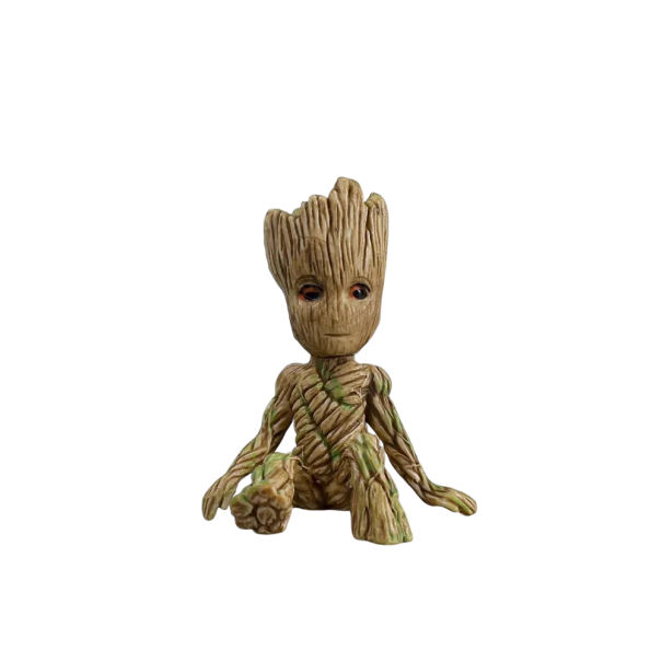 Miniatyyrikeräilyhahmo Groot 6 x 4,5 cm Elokuvahahmo Pieni kukkaruukku Pöytäkoriste Lahja faneille Keräilyharvinaisuus ruskea