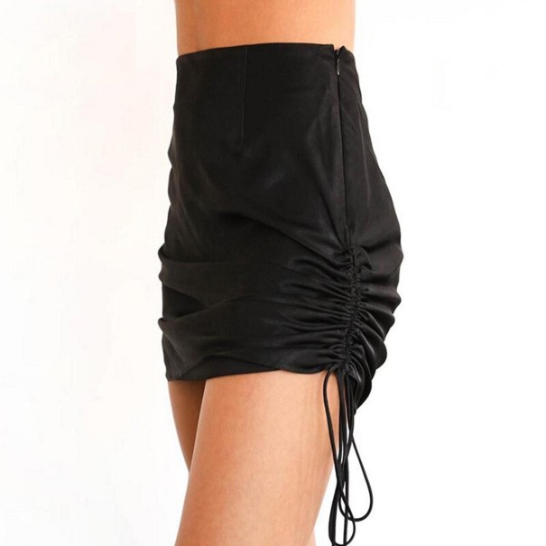 Minifalda de cintura alta para mujer A1141 negro M