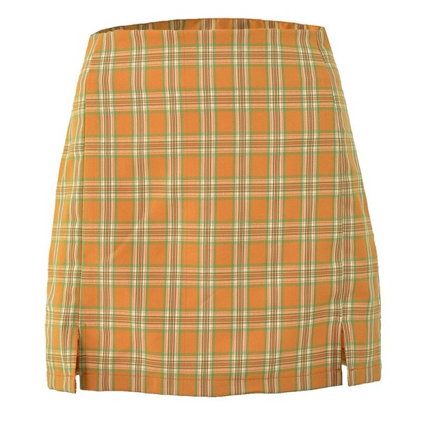 Minifalda de cuadros con aberturas para mujer L 3