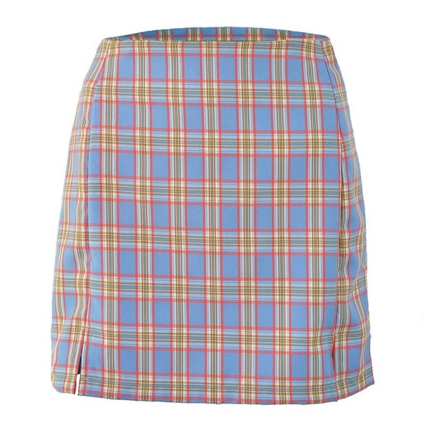 Minifalda de cuadros con aberturas para mujer XL 2 Minifalda de cuadros con aberturas para mujer XL 2
