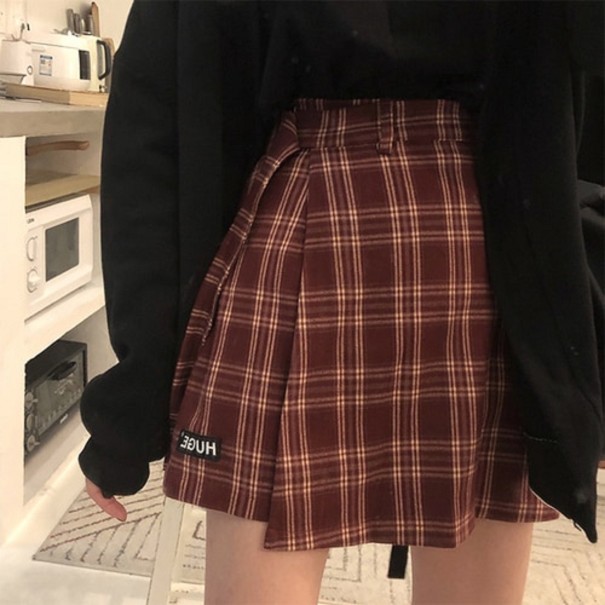 Minifalda de cuadros para mujer con pantalones cortos XS 2