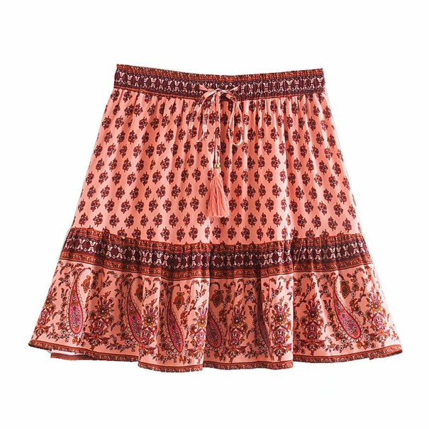 Minifalda de mujer con estampado A1933 rosa M