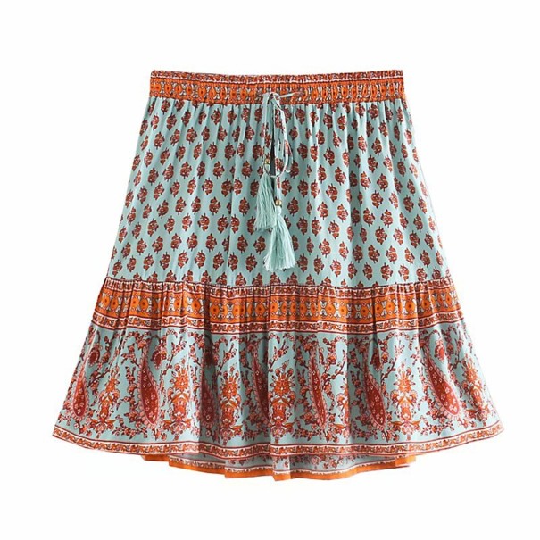 Minifalda de mujer con estampado A1933 turquesa L