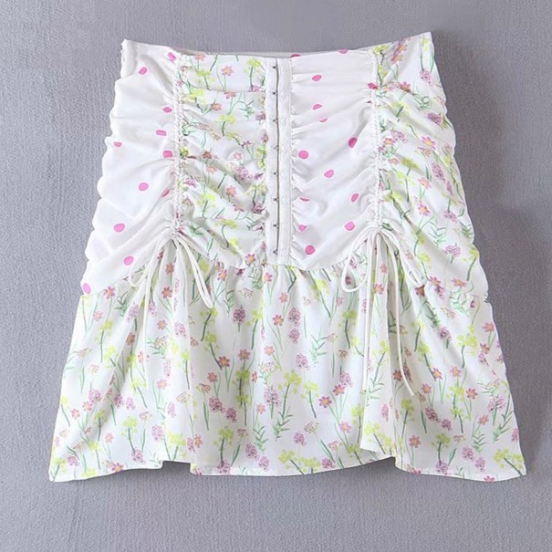 Minifalda de mujer con flores y lunares XS