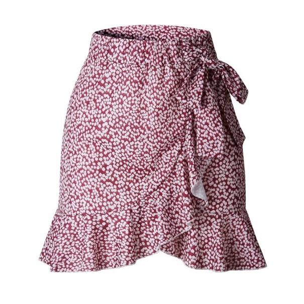 Minifalda de mujer con lazos rojo XS