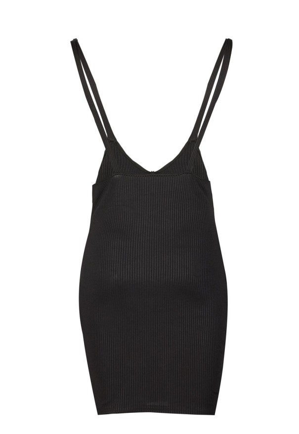 Minifalda de mujer con tirantes A967 negro L