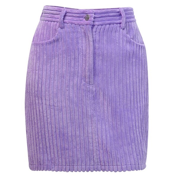 Minifalda de pana para mujer morado L