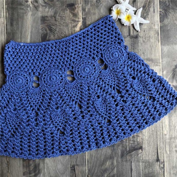 Minifalda de punto para mujer azul