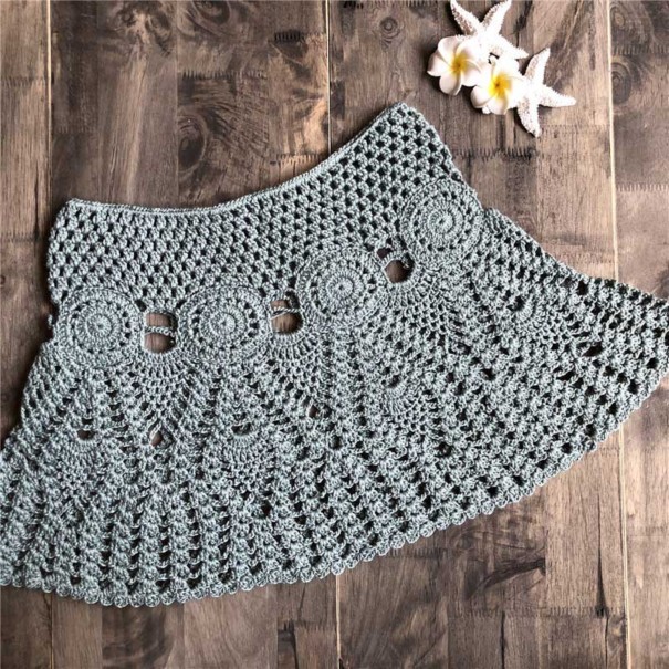Minifalda de punto para mujer verde