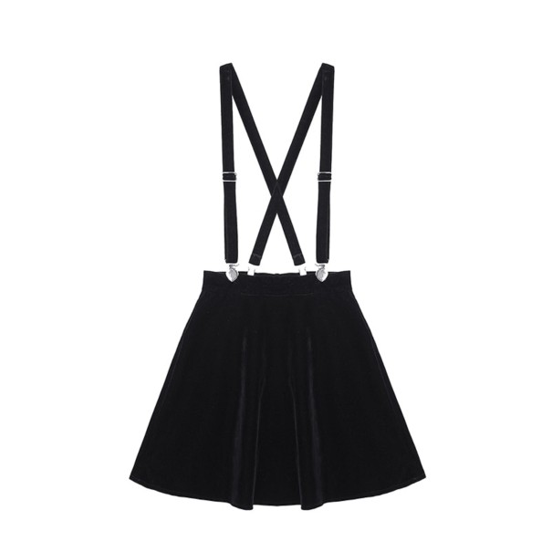 Minifalda negra de mujer con tirantes A1133 XS