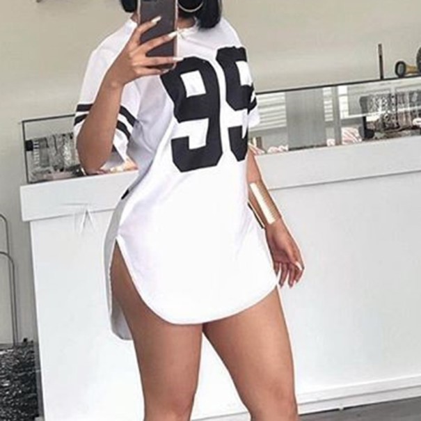 Minikleid mit Alla-Print weiß M