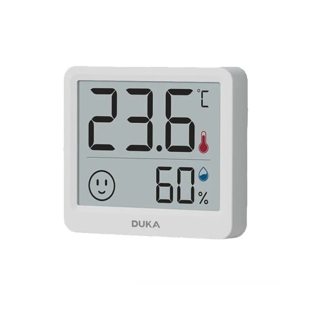 Minikokoinen digitaalinen lämpömittari kosteusmittarilla 53 x 60 mm LCD-näyttö CR2032-paristo 360° mukavuusindikaattori Sisälämpötilan ja -kosteuden 1