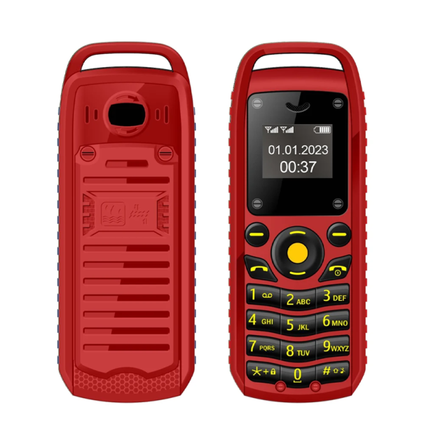 Minikokoinen painikepuhelin SERVO OLED 2G Kaksois-SIM Bluetooth Micro USB microSD-korttipaikka Irrotettava akku 380 mAh Monikielinen tuki punainen