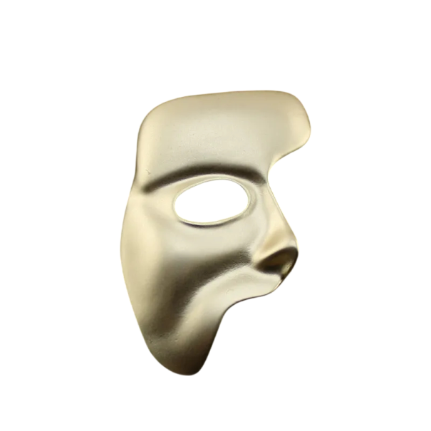 Minimalist Half Face Mask Brooch Pin Badge Metal Gold Smooth Design Clothing Accessory Backpack Lapel Jewellery Motif 1