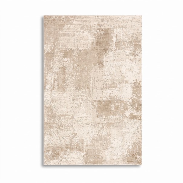 Minimalist Rectangular Rug With Abstract Pattern 160 x 80 cm Polyester Beige For Living Room and Bedroom Bedside Mat 1