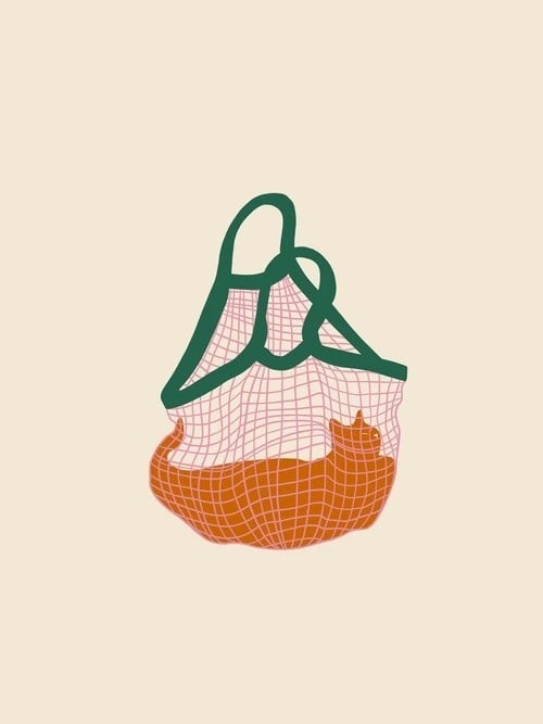 Minimalista macska illusztrációval ellátott falikép 20x30 cm vászon keret nélkül bézs faldekoráció nappaliba és hálószobába 1