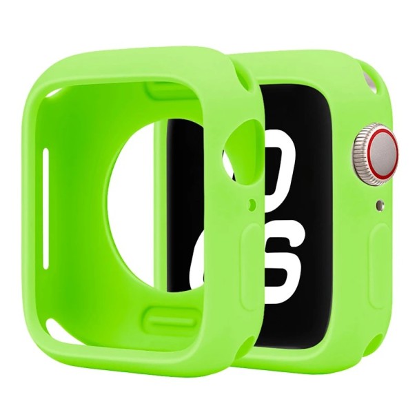 Minimalistické pouzdro rámečku pro Apple Watch 46 mm Series 11 10 Měkký silikonový nárazník ochranný kryt iWatch odolný obal příslušenství neonová zelená