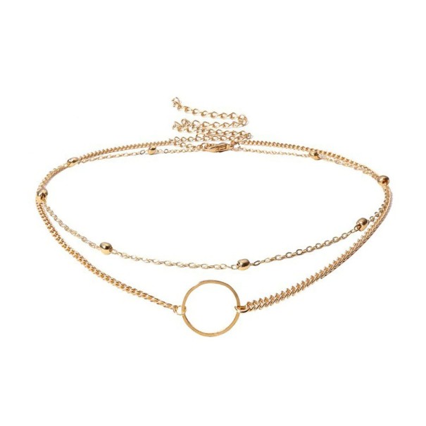 Minimalistische Damenhalskette D44 golden