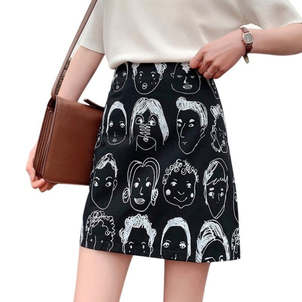 Minirok met print voor dames zwart L