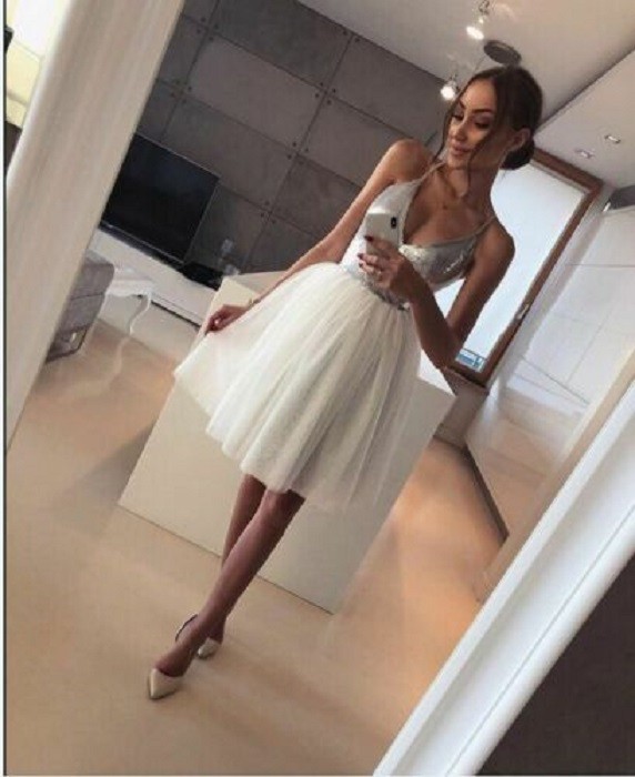 Minivestido de mujer con falda de tul L