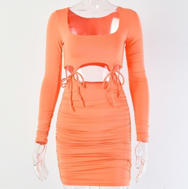 Minivestido de mujer de dos piezas naranja M Minivestido de mujer de dos piezas naranja M