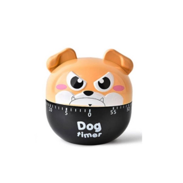 Minutador mecânico em forma de cão castanho claro