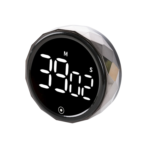 Minutadores de cozinha digitais com display LED Temporizador visual com íman Interruptor de tempo para cozinhar, assar, treinar Lembrete prateado