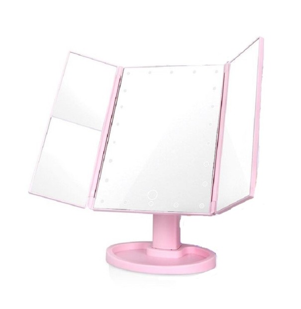 Miroir de table avec éclairage T1862 rose