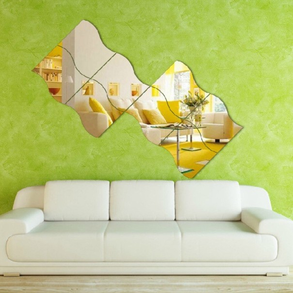 Mirror Wall Stickers 6 pcs gold
