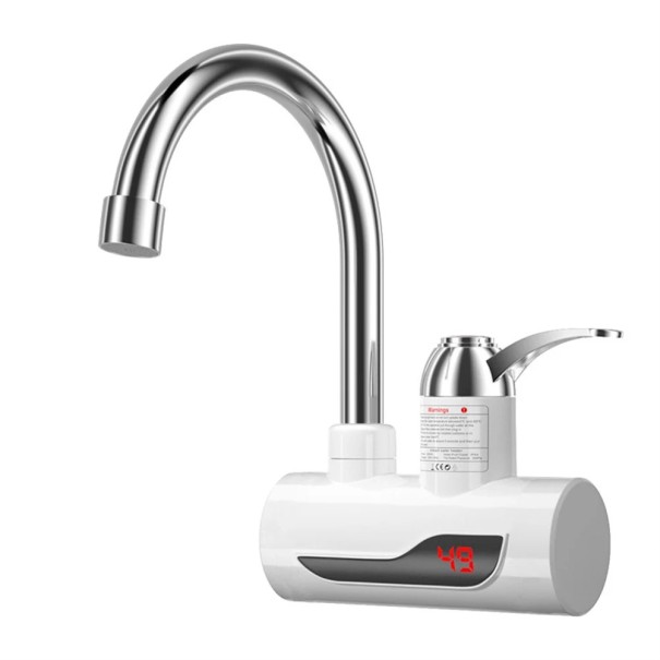 Miscelatore elettrico per acqua calda e fredda 3000W riscaldamento istantaneo rubinetto girevole 360° con display digitale accessori per cucina 1