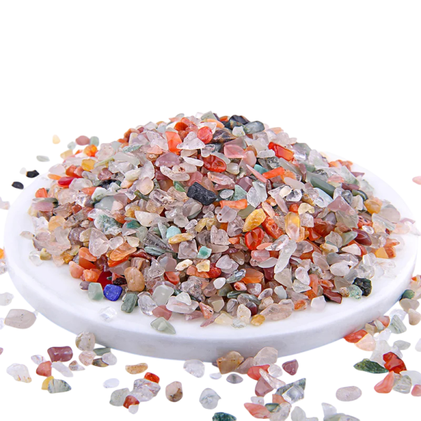 Mischung aus Quarzsteinen Schotter 3–5 mm Verpackung 20 g natürlicher Stoff mehrfarbige Steine für Dekorationen und kreative Arrangements 1