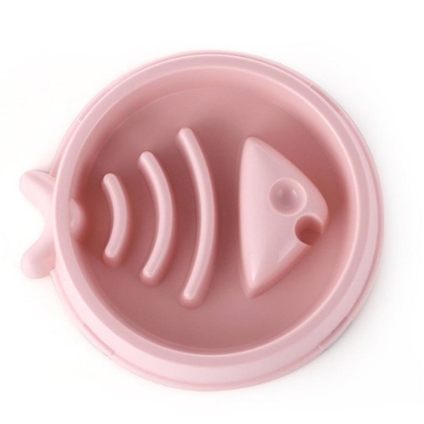 Miska anti-gloutonnement avec motif de poisson rose