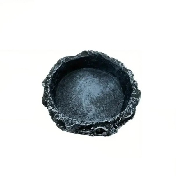 Miska para répteis e cobras Aparência de pedra Taça de terrário para água e alimento Para agamas barbudas e pequenos répteis Decoração para terrário 1